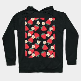 Strawberry and Cream Flowers Pattern Hoodie